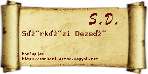 Sárközi Dezső névjegykártya