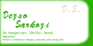 dezso sarkozi business card